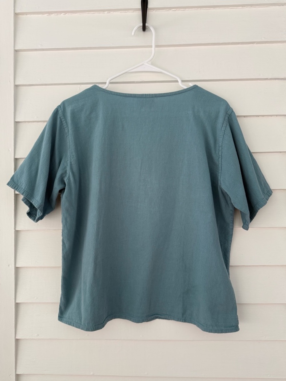 Eucalyptus | Teal Button Front Cotton Top Size M Handmade - Picture 2 of 7